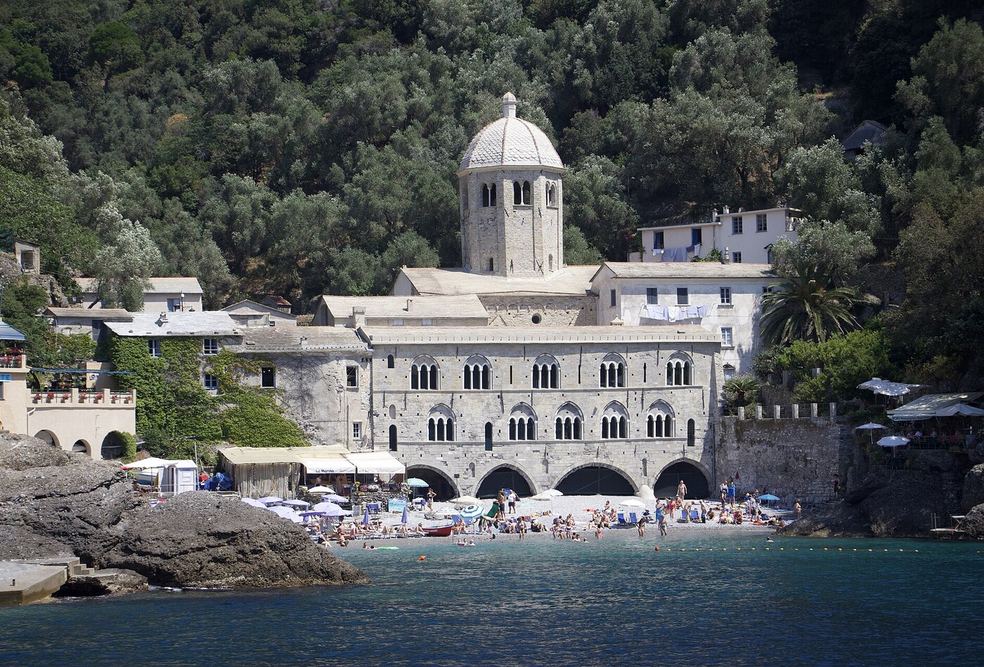 San Fruttuoso abbey between Camogli and Portofino
